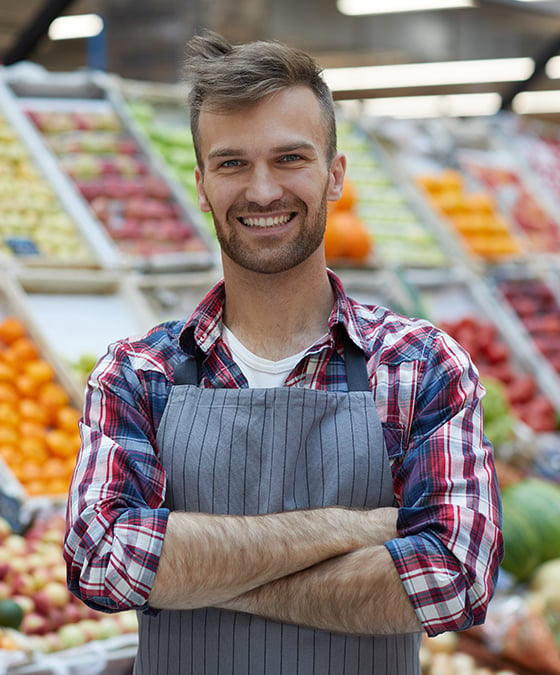 Employee in grocery store